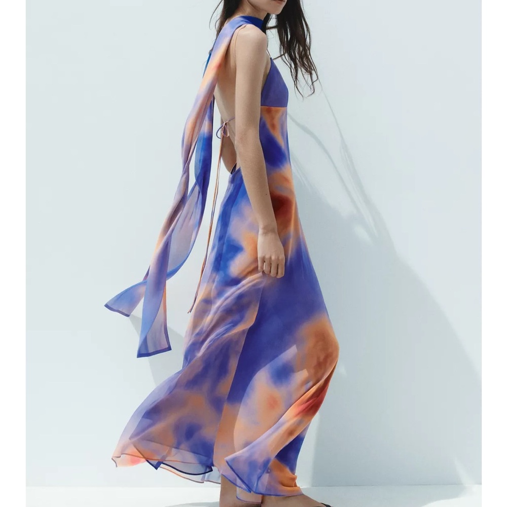 Zara Foulard Print Maxi Dress